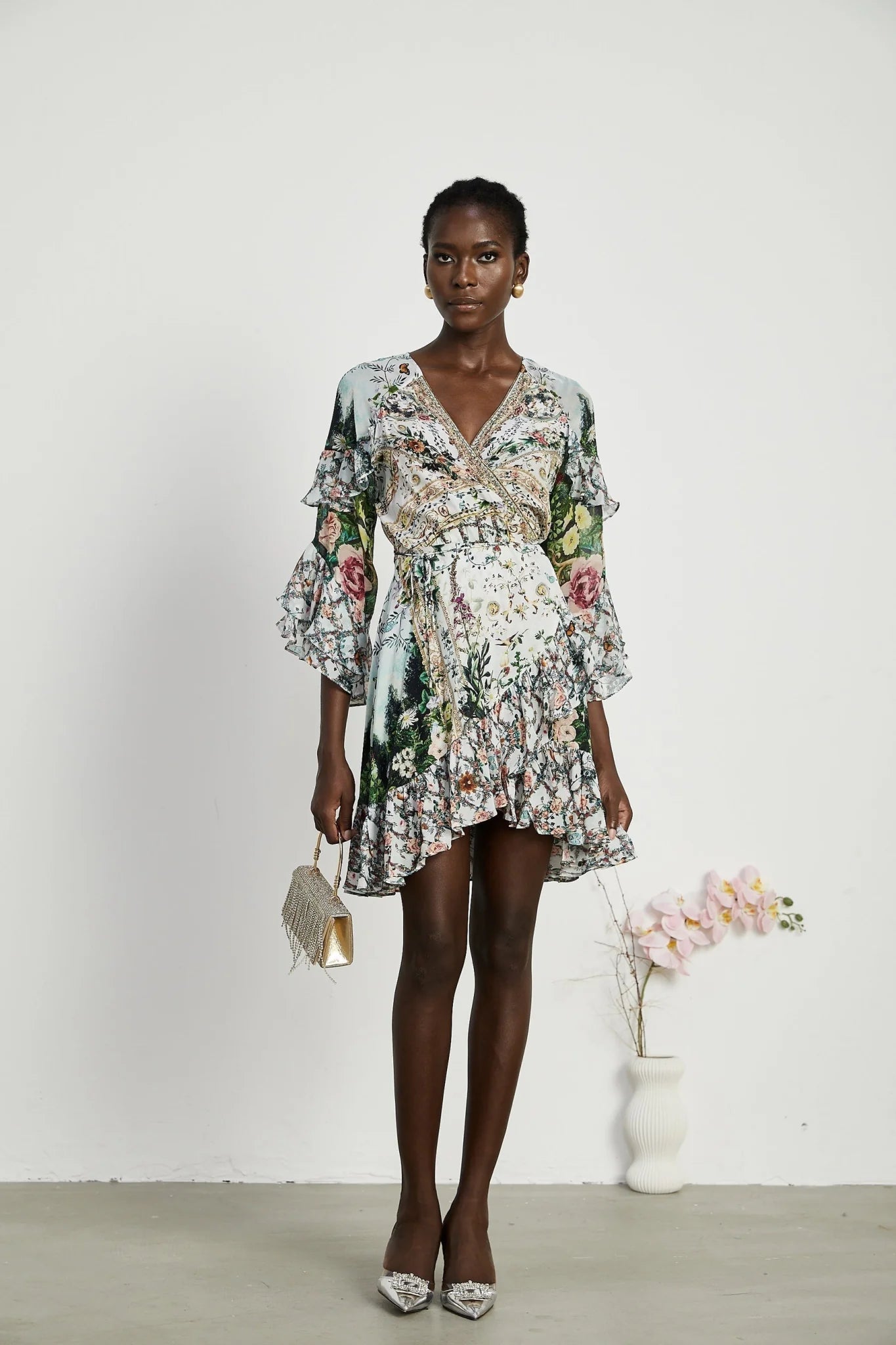 Mariuccia Mini Dress Renaissance Romance Ruffle & Crystal