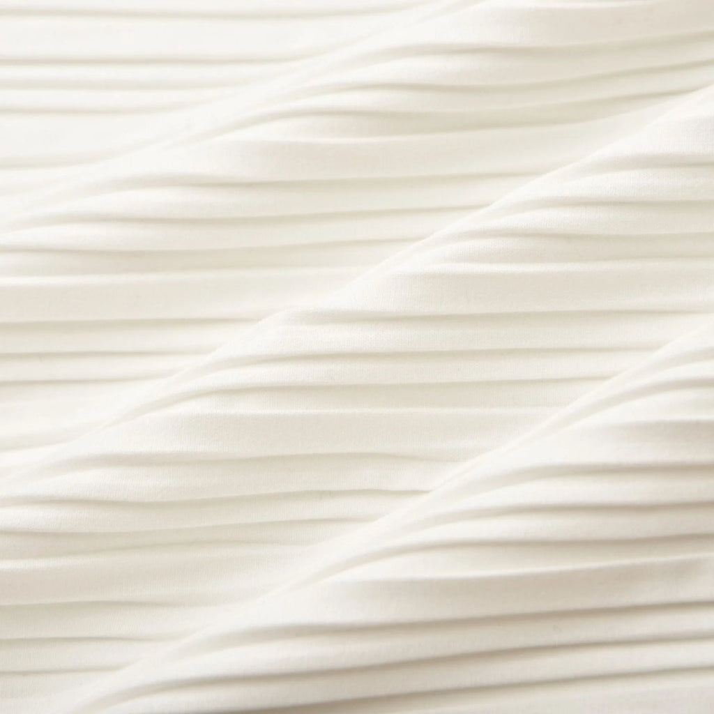 Mariuccia Skirt & Top Set White Pleated Open Back & Slit