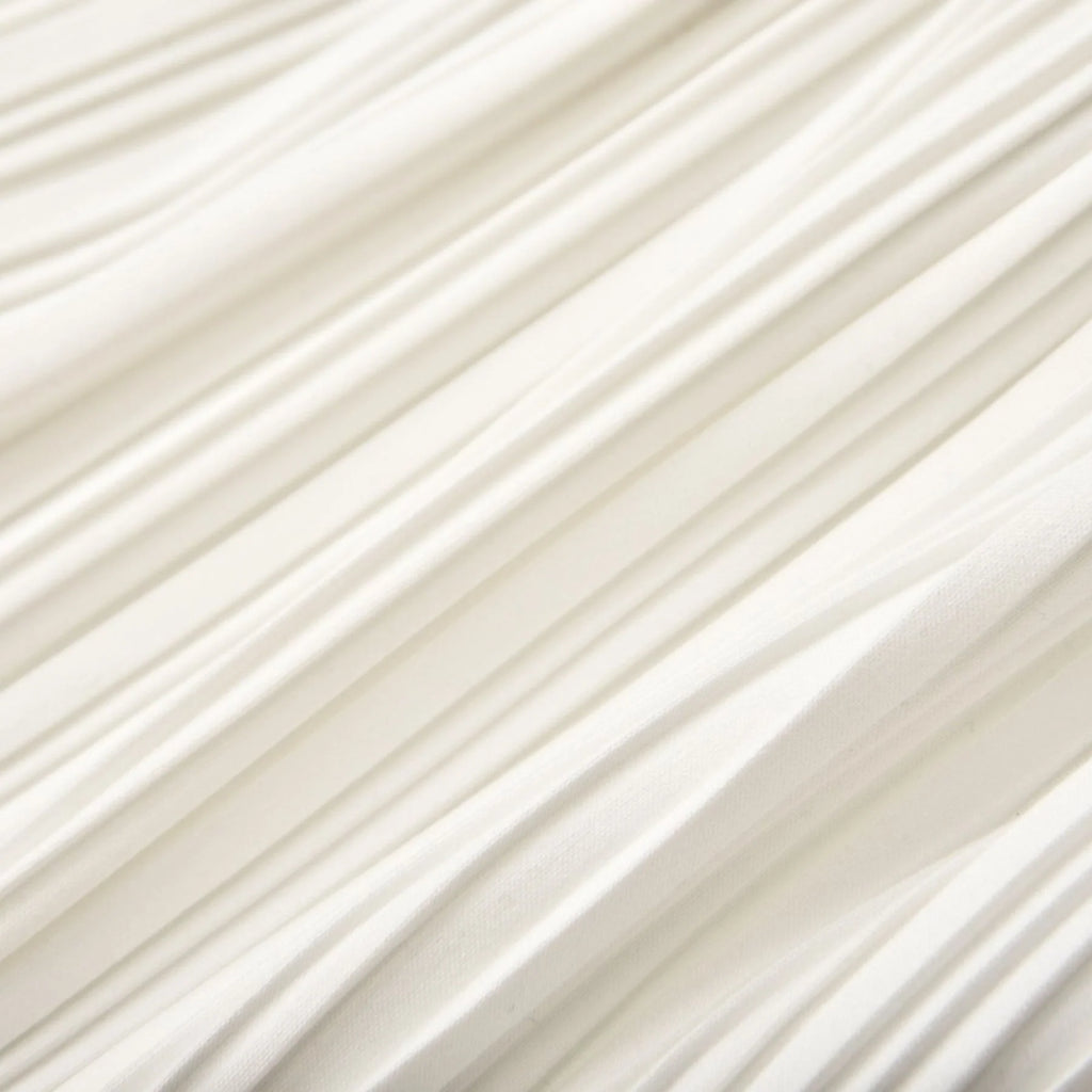 Mariuccia Skirt & Top Set White Pleated Open Back & Slit