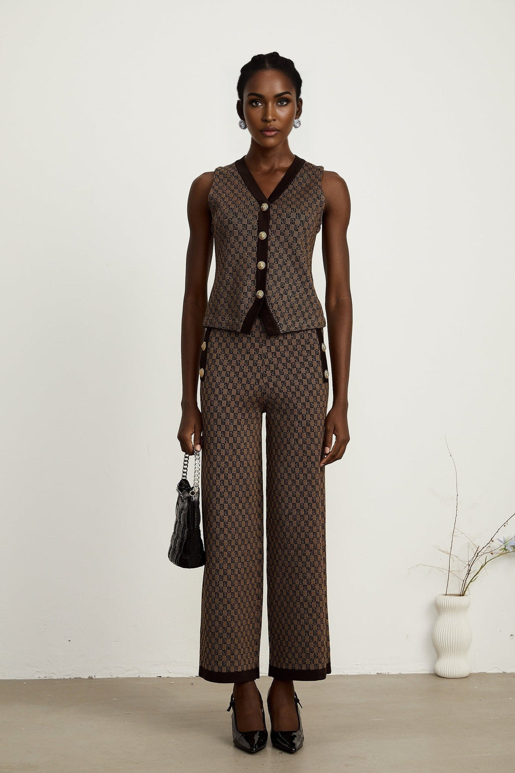 Marley Top & Trousers Monogram Jacquard Matching Set