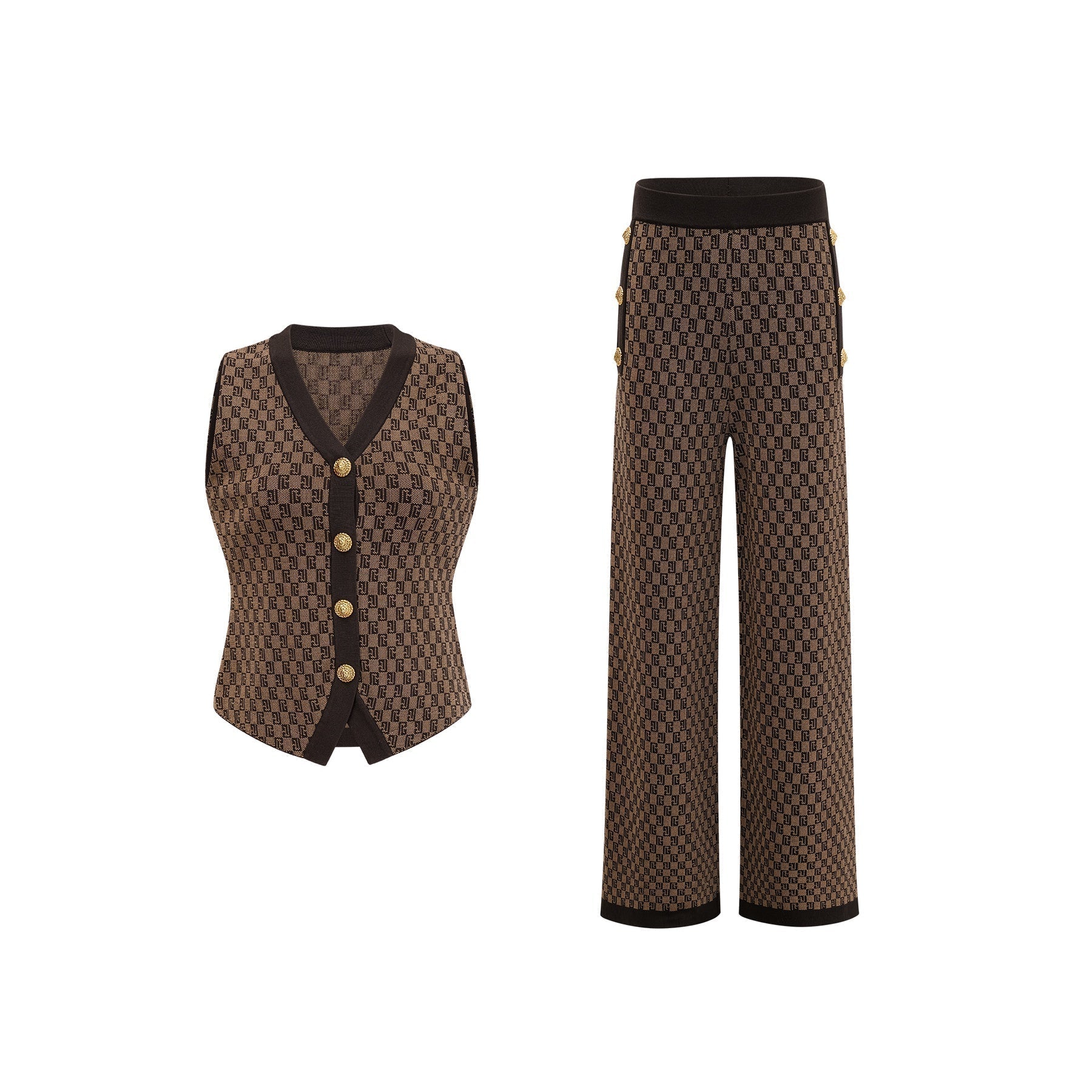 Marley Top & Trousers Monogram Jacquard Matching Set