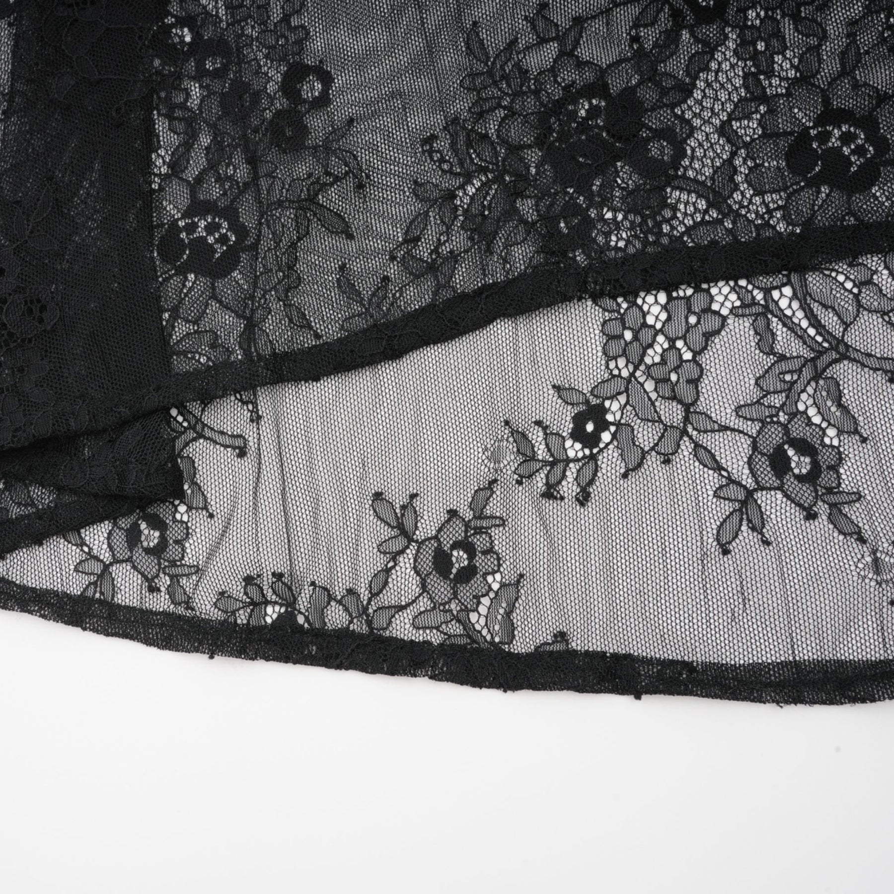 Marta Maxi Dress in Black - Asymmetrical Crossover Style with Lace Overlay & Crystal Embellishments