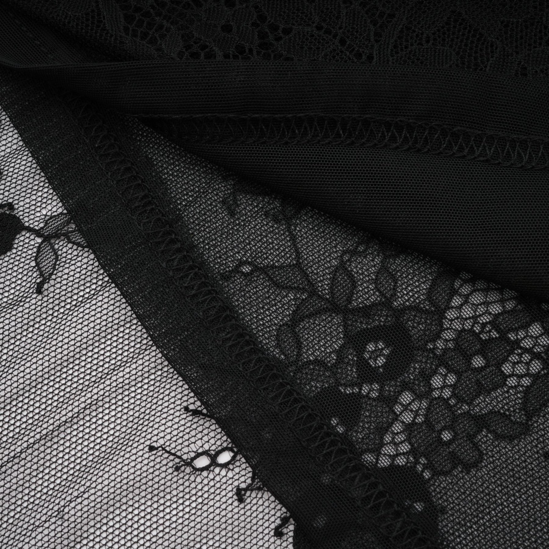 Marta Maxi Dress in Black - Asymmetrical Crossover Style with Lace Overlay & Crystal Embellishments