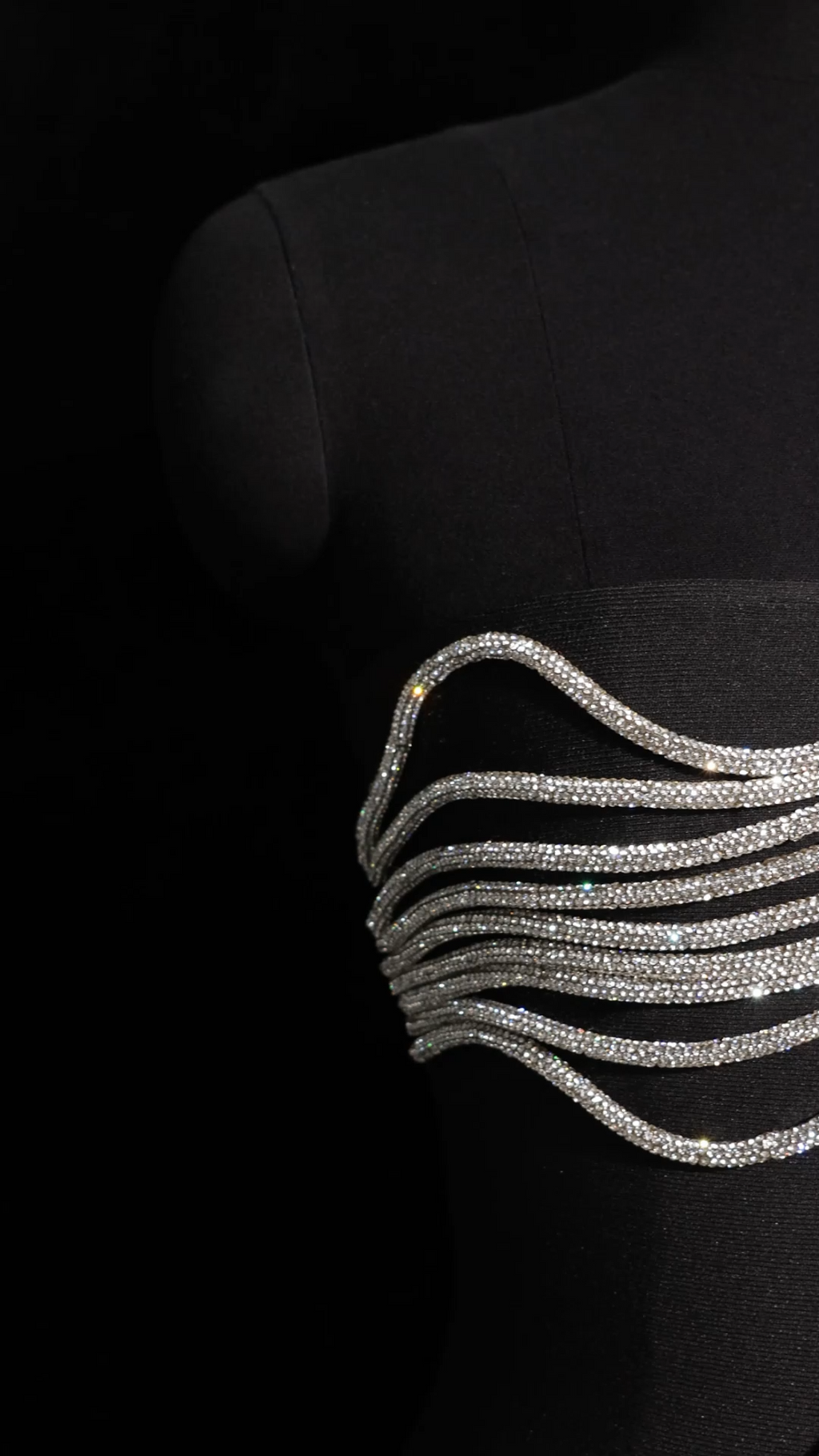 Mary Black Diamond Detail Maxi Dress