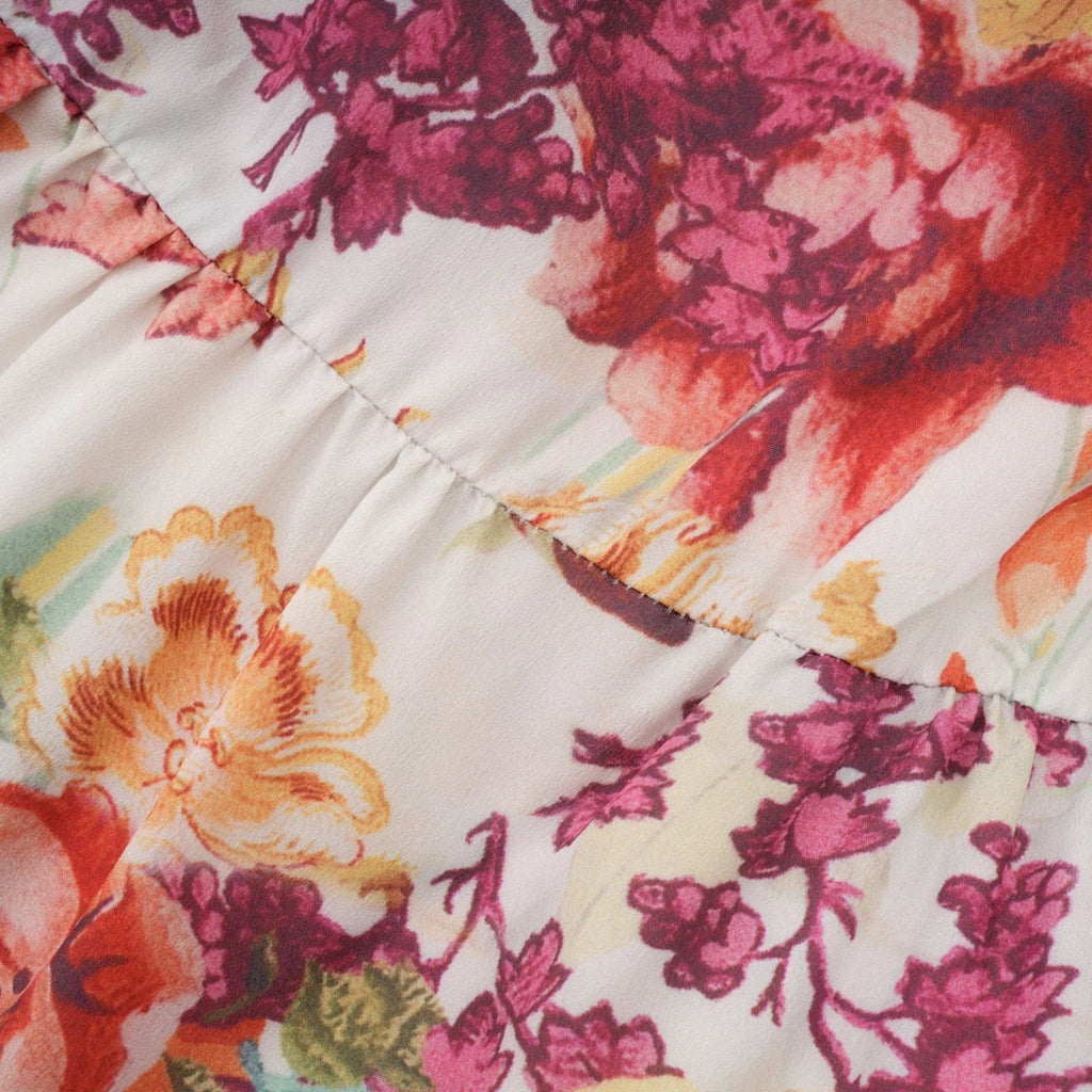 Mary Blouse with Floral Print & Crystal Embellishments