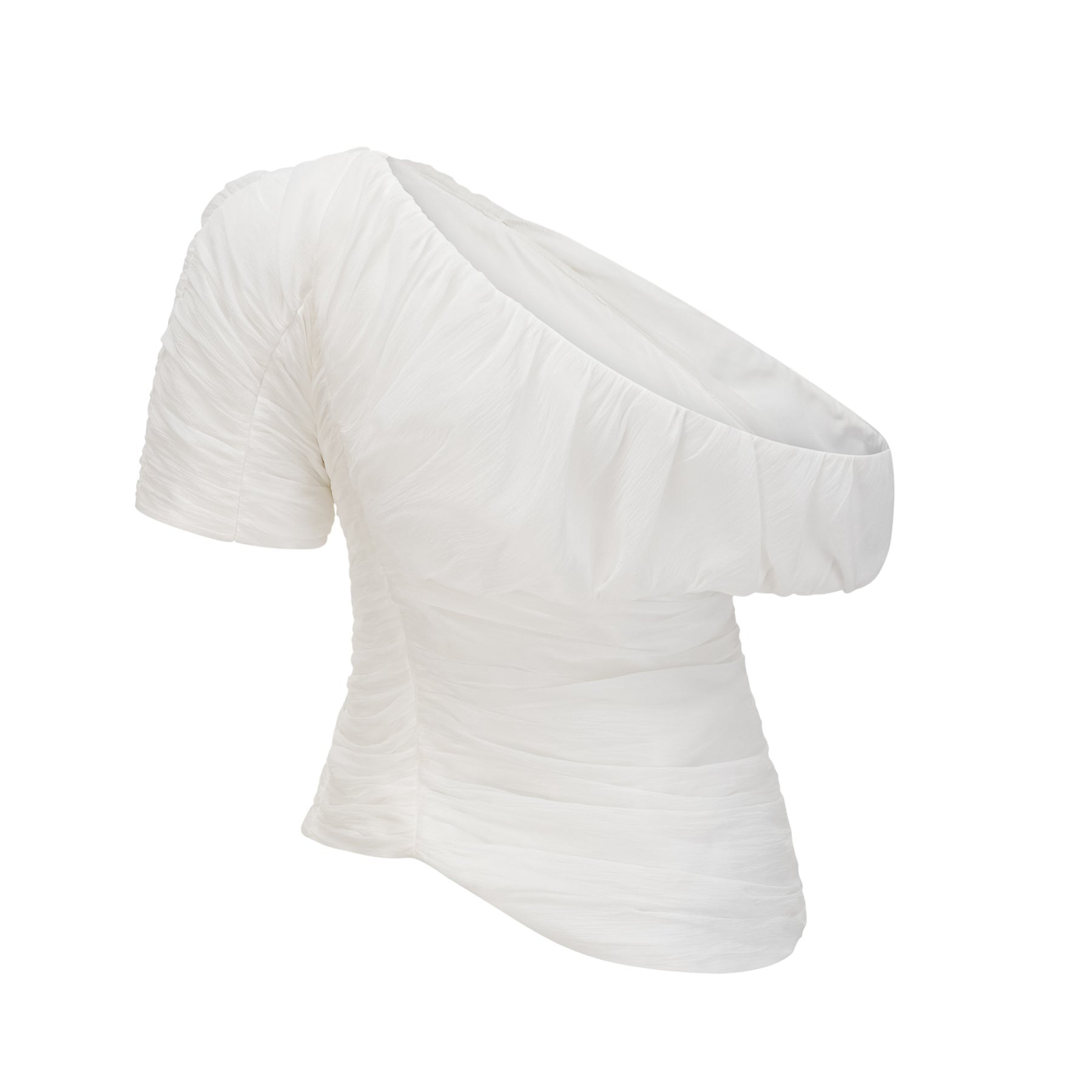 Mary Top & Trousers White Asymmetric One Shoulder Matching