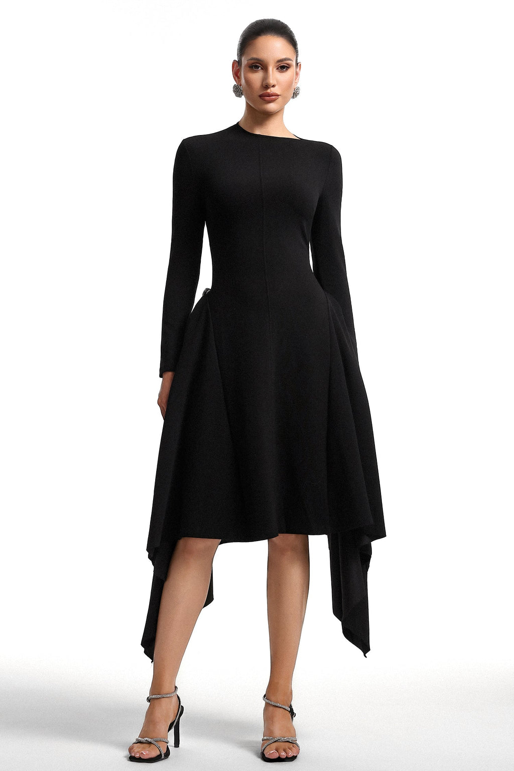 Matilde Black High Low Hemline Dress