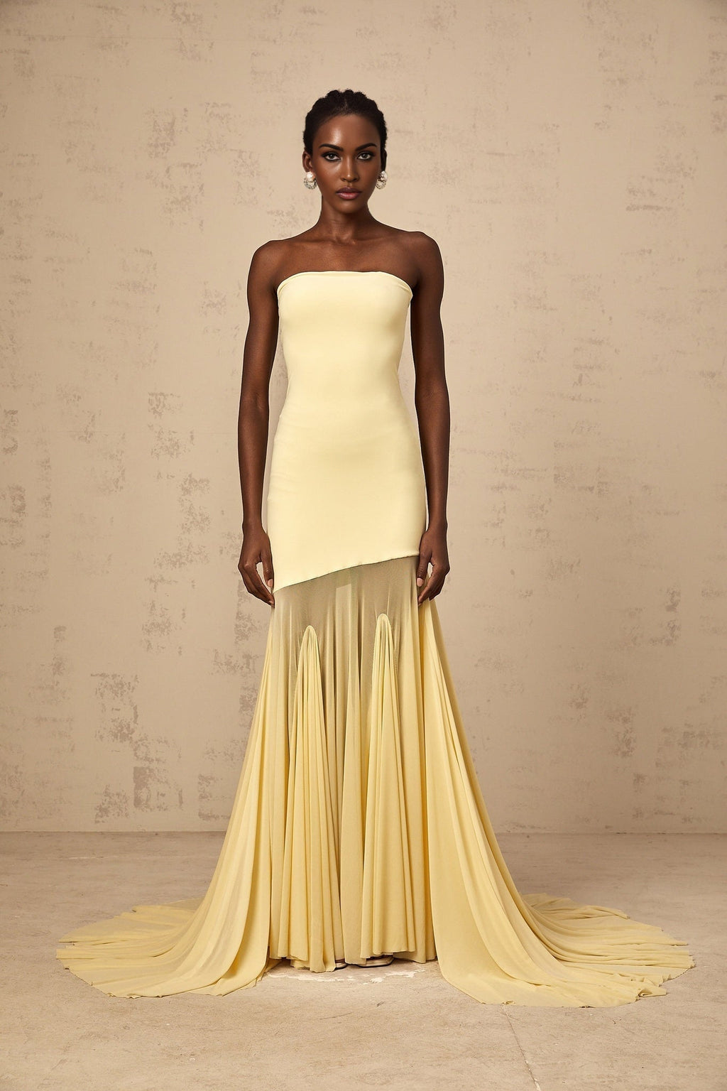 Matilde Maxi Dress - Off - Shoulder Tulle Pleated Floor - Length