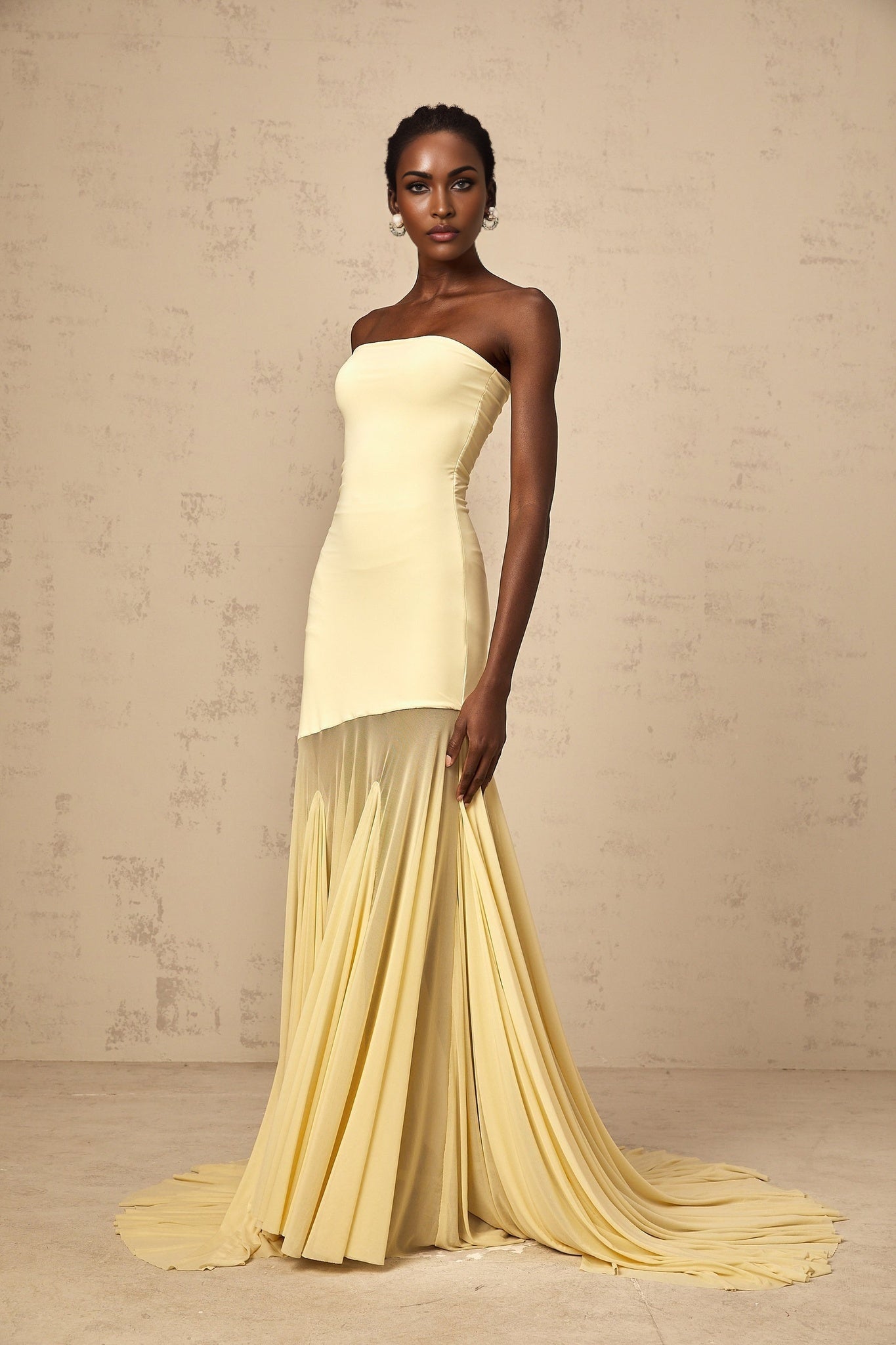 Matilde Maxi Dress - Off - Shoulder Tulle Pleated Floor - Length