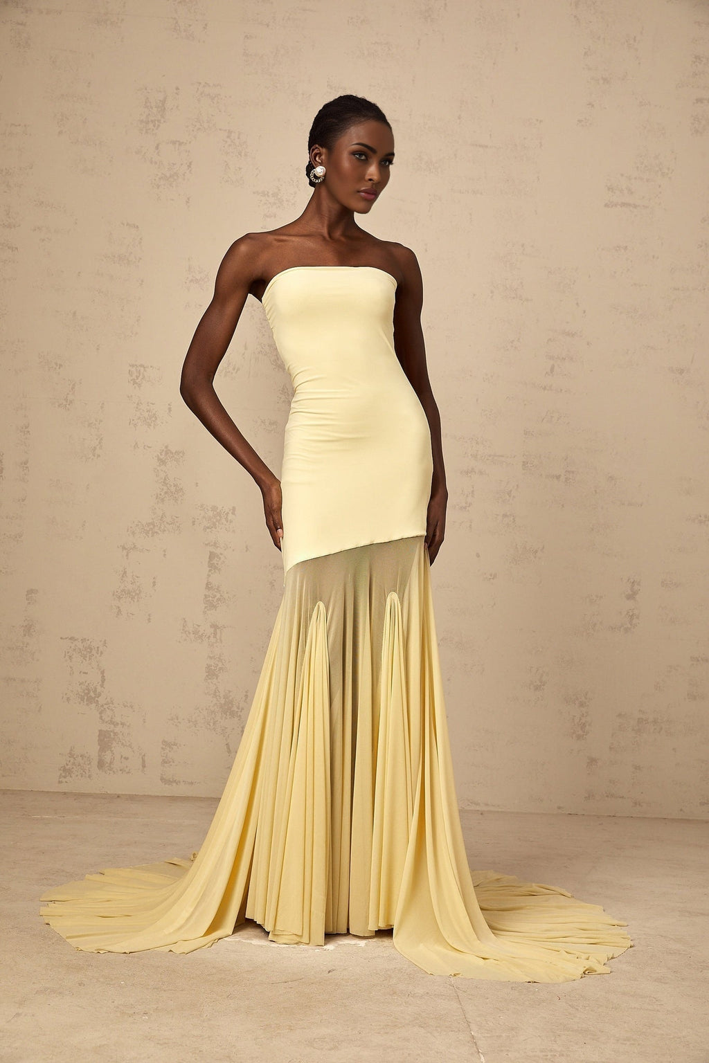Matilde Maxi Dress - Off - Shoulder Tulle Pleated Floor - Length