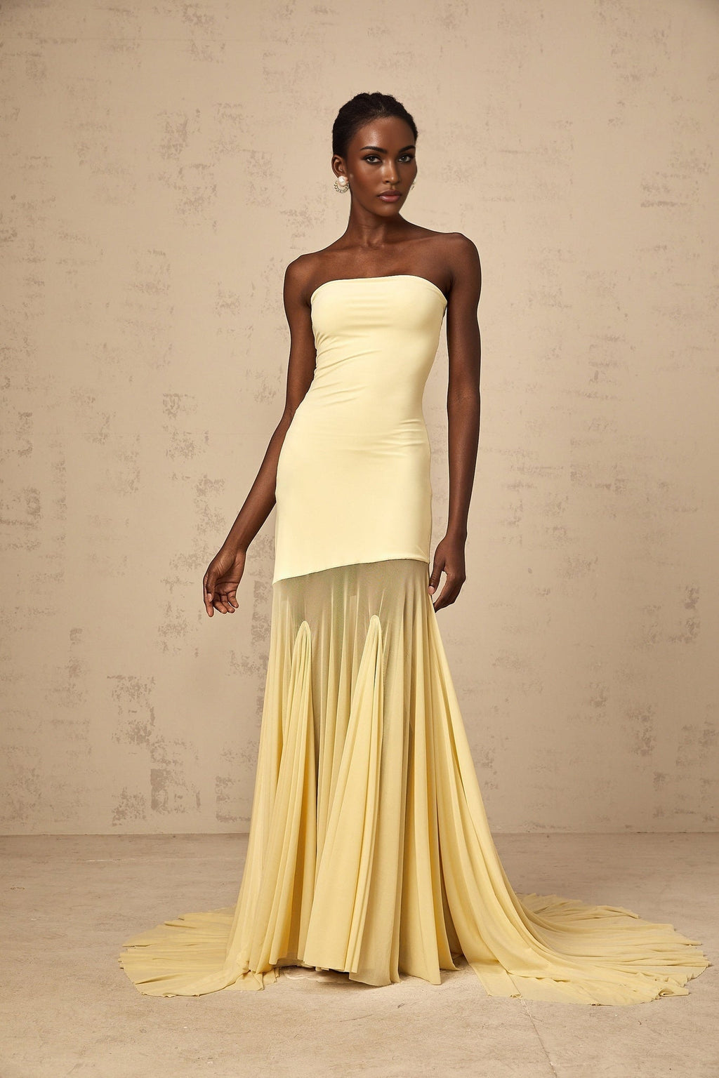 Matilde Maxi Dress - Off - Shoulder Tulle Pleated Floor - Length