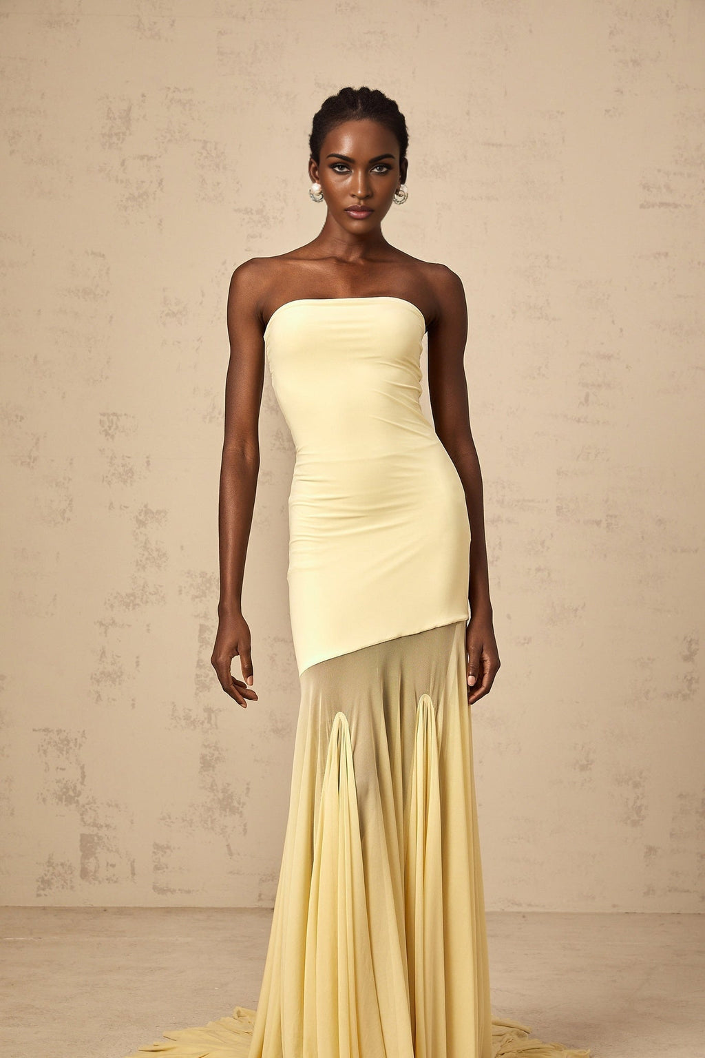 Matilde Maxi Dress - Off - Shoulder Tulle Pleated Floor - Length