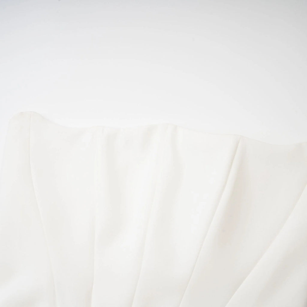 Mattea Maxi Dress in Crisp White & Off - Shoulder