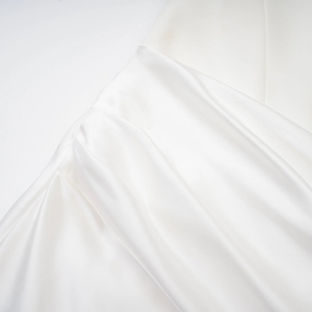 Mattea Maxi Dress in Crisp White & Off - Shoulder