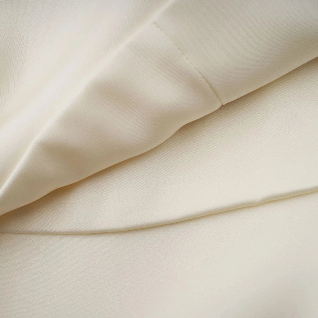 Mattea Mini Dress White Satin Ruffled Shawl Panel Open Back & Thigh - Length