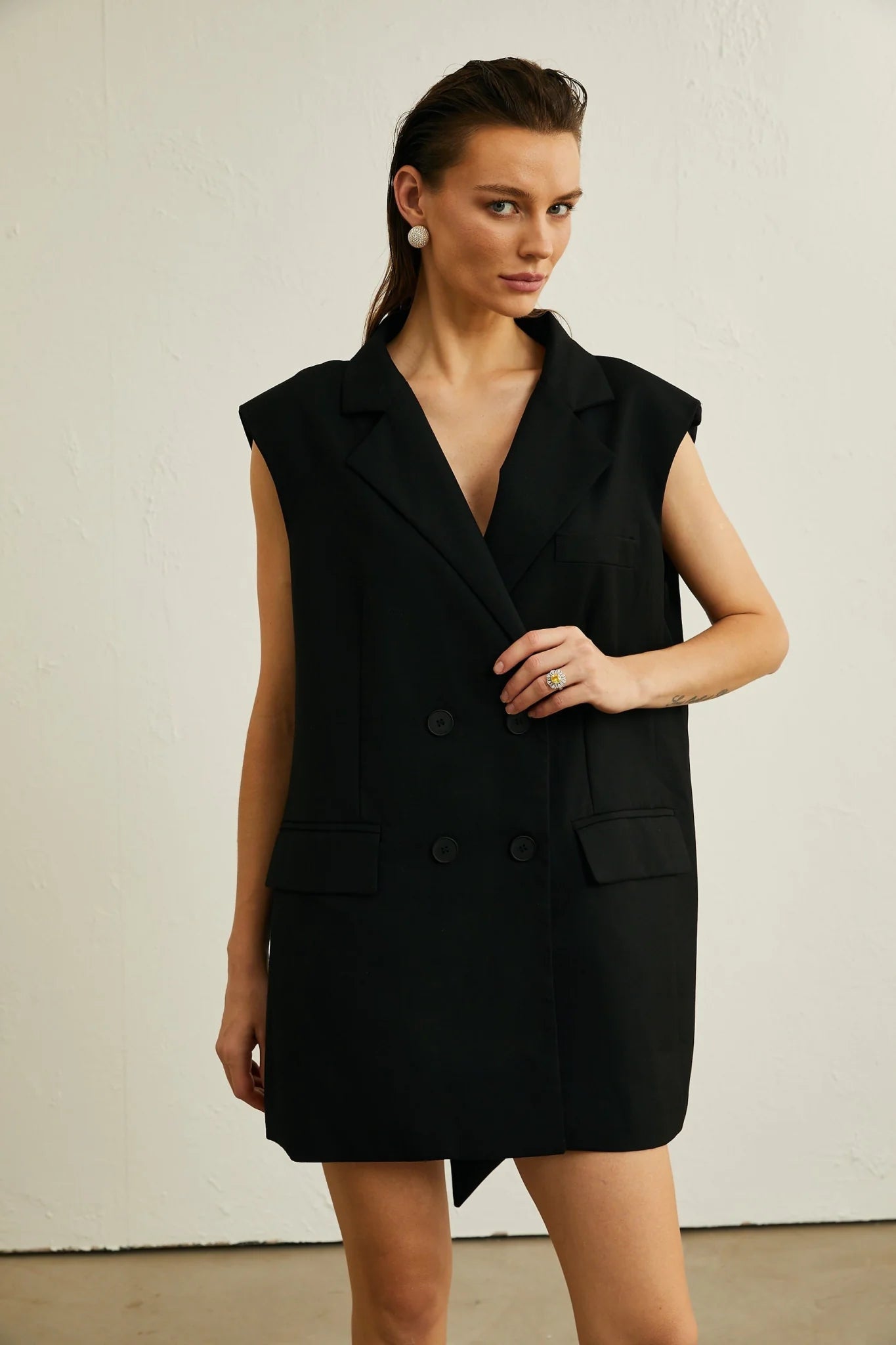 Maya Blazer with Bow Detail & Open Back