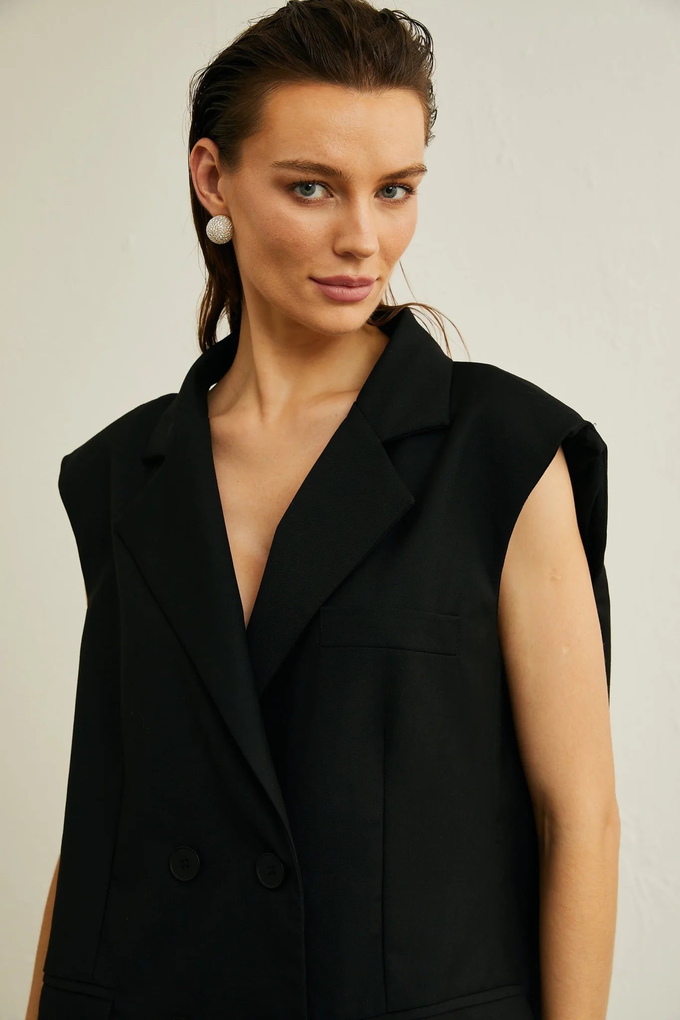 Maya Blazer with Bow Detail & Open Back