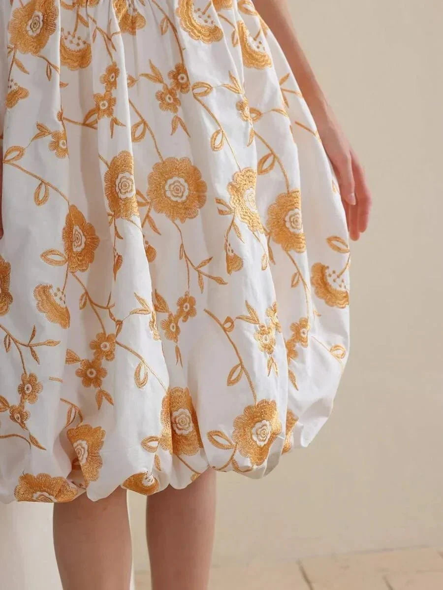 Maya Midi Dress - Wedding Occasion - Flared Hem - High Waist - A Line - Elegant Style