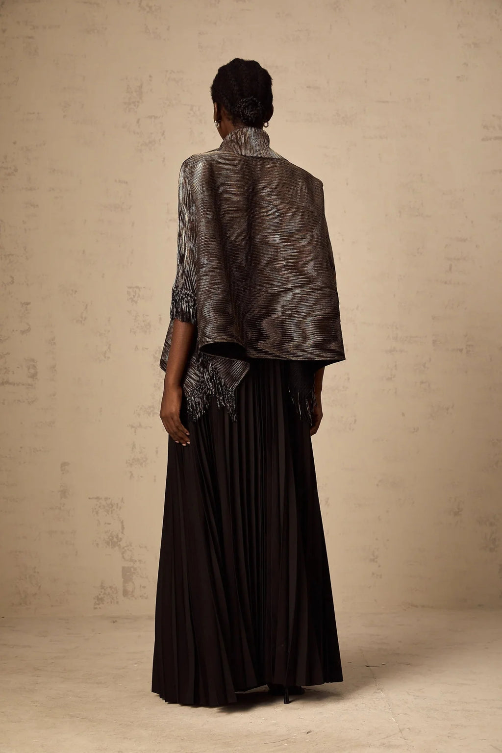 Melanie Top & Skirt Set - Black & Gold Gilded Cape Design