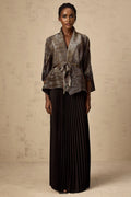 Melanie Top & Skirt Set - Black & Gold Gilded Cape Design