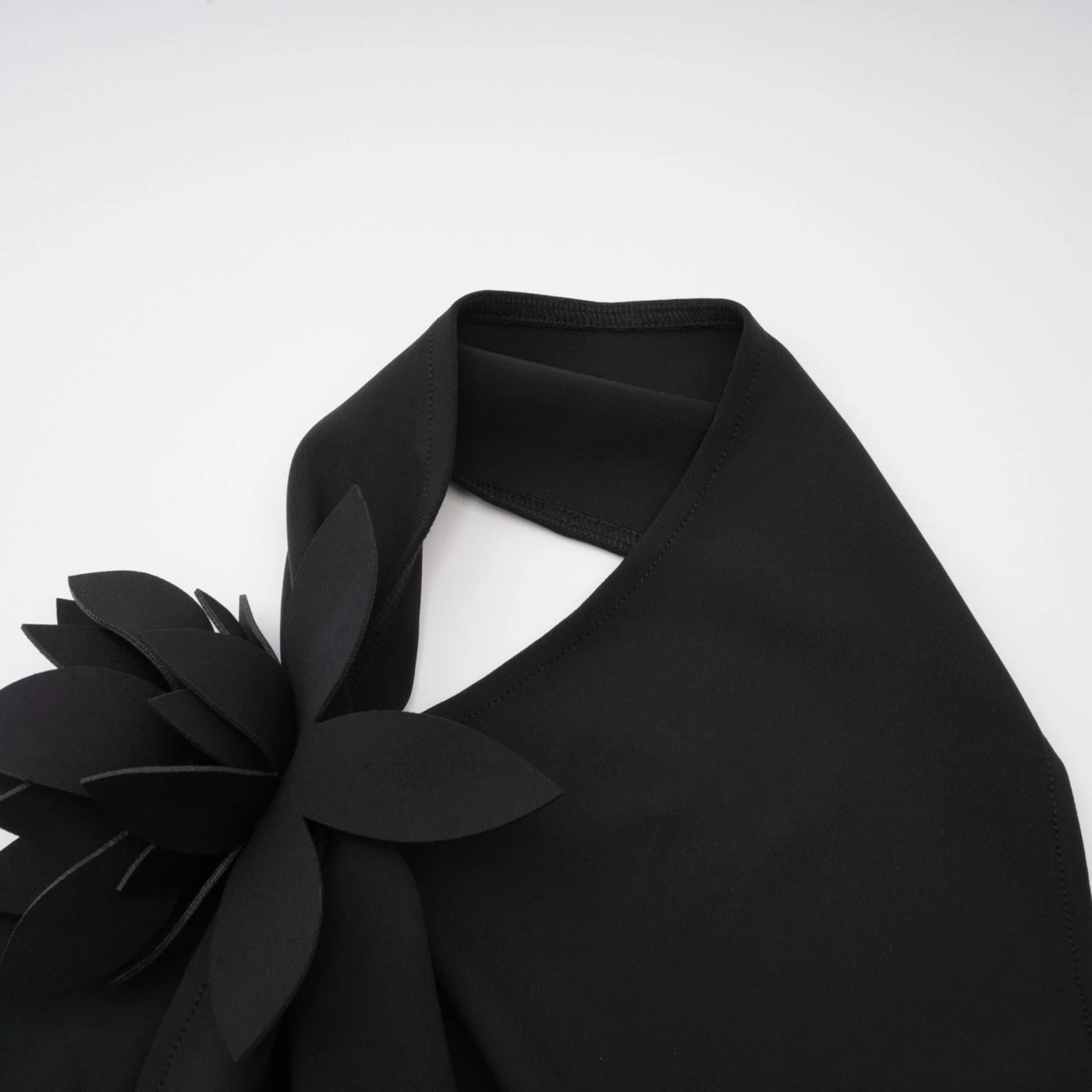 Melissa Floral Top Backless Halterneck Asymmetric Hem