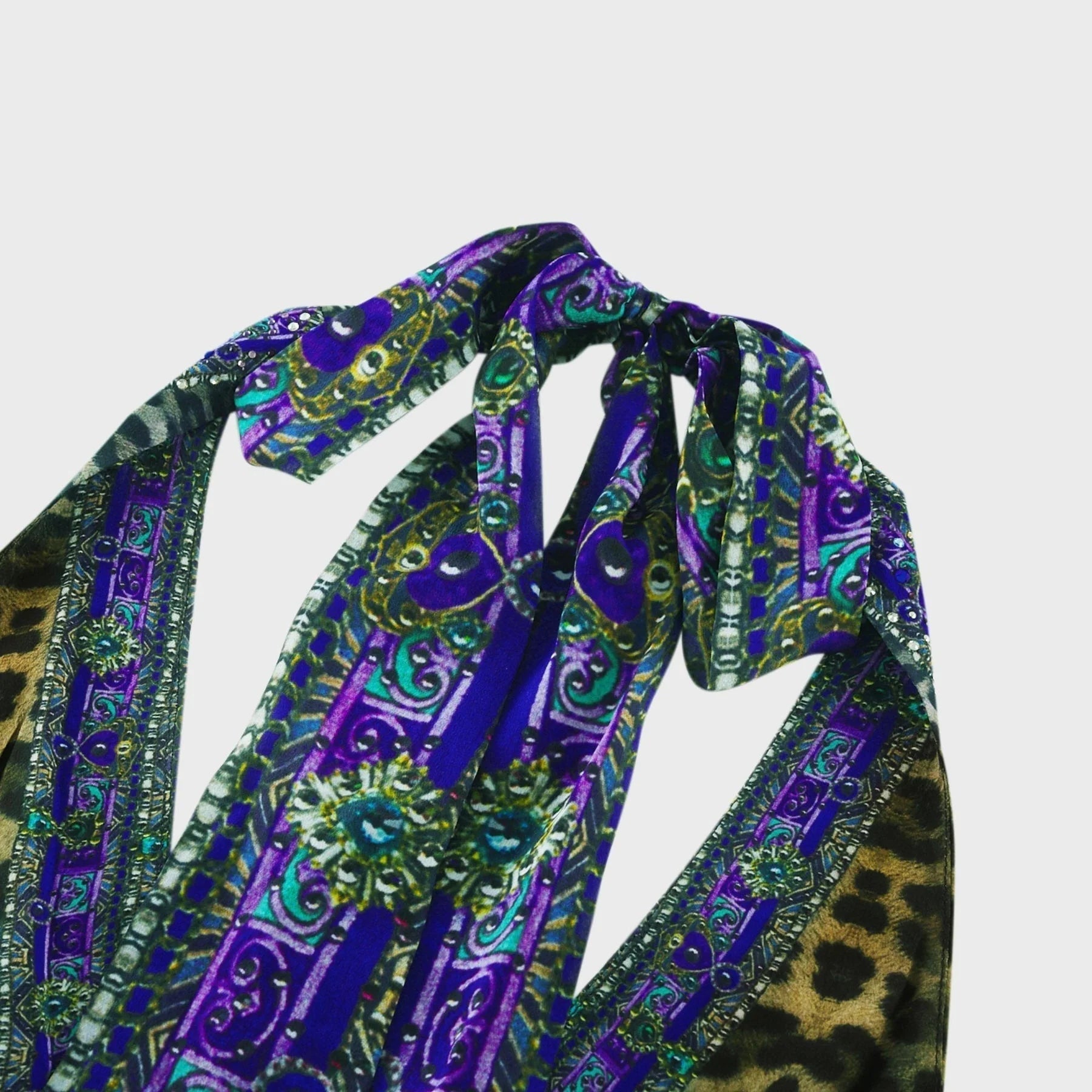 Melissa Jumpsuit Halterneck Crystal Embellished Blue & Multicolor