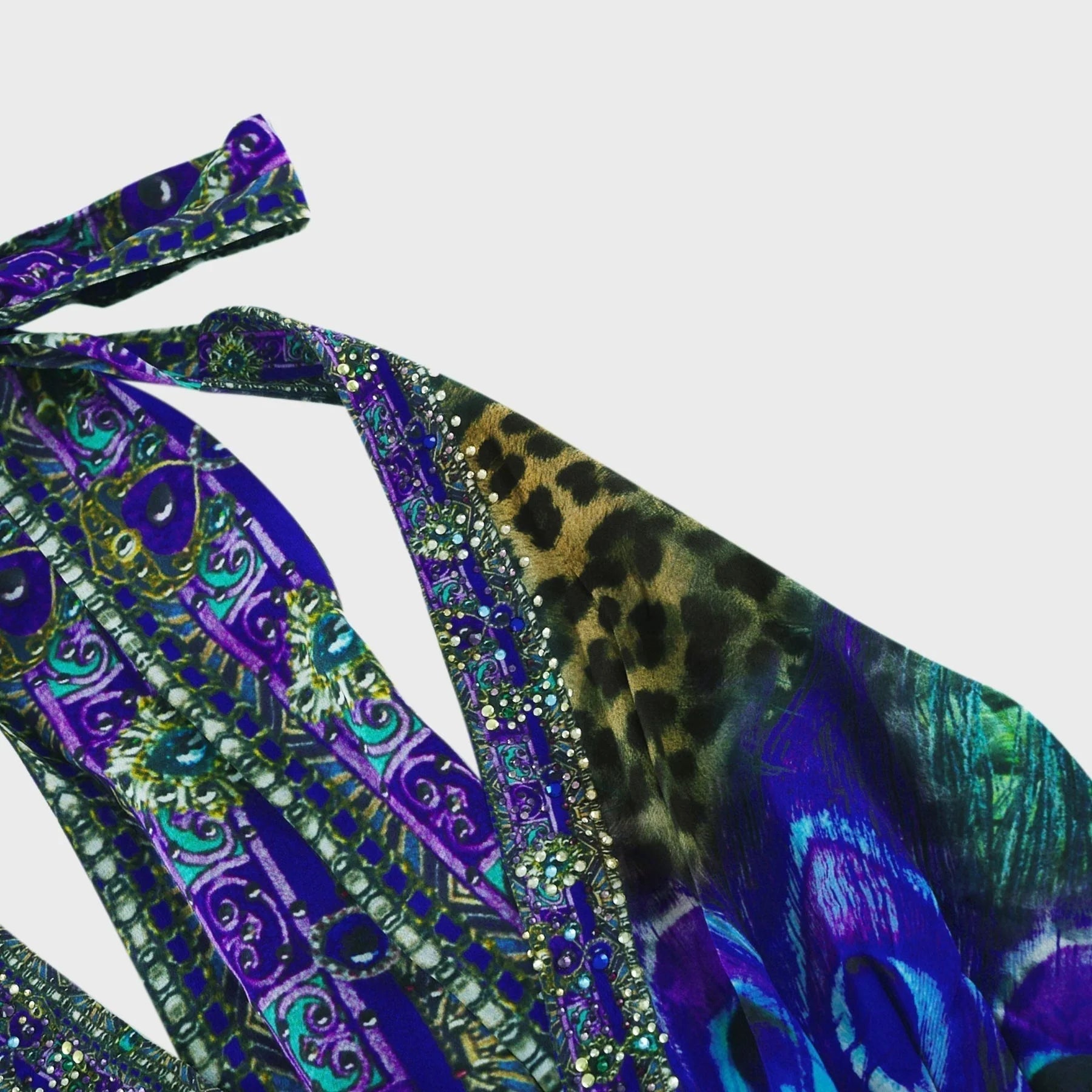 Melissa Jumpsuit Halterneck Crystal Embellished Blue & Multicolor