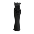 Melissa Maxi Dress in Timeless Black with Off - Shoulder Design