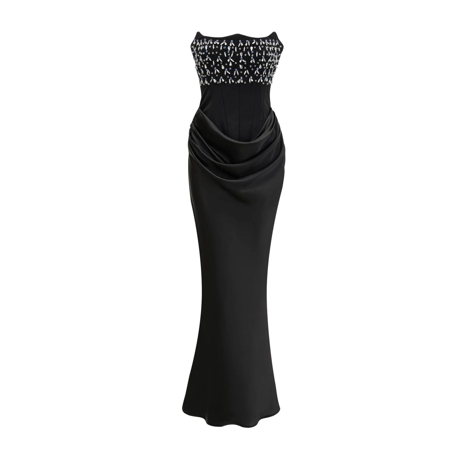 Melissa Maxi Dress in Timeless Black with Off - Shoulder Design