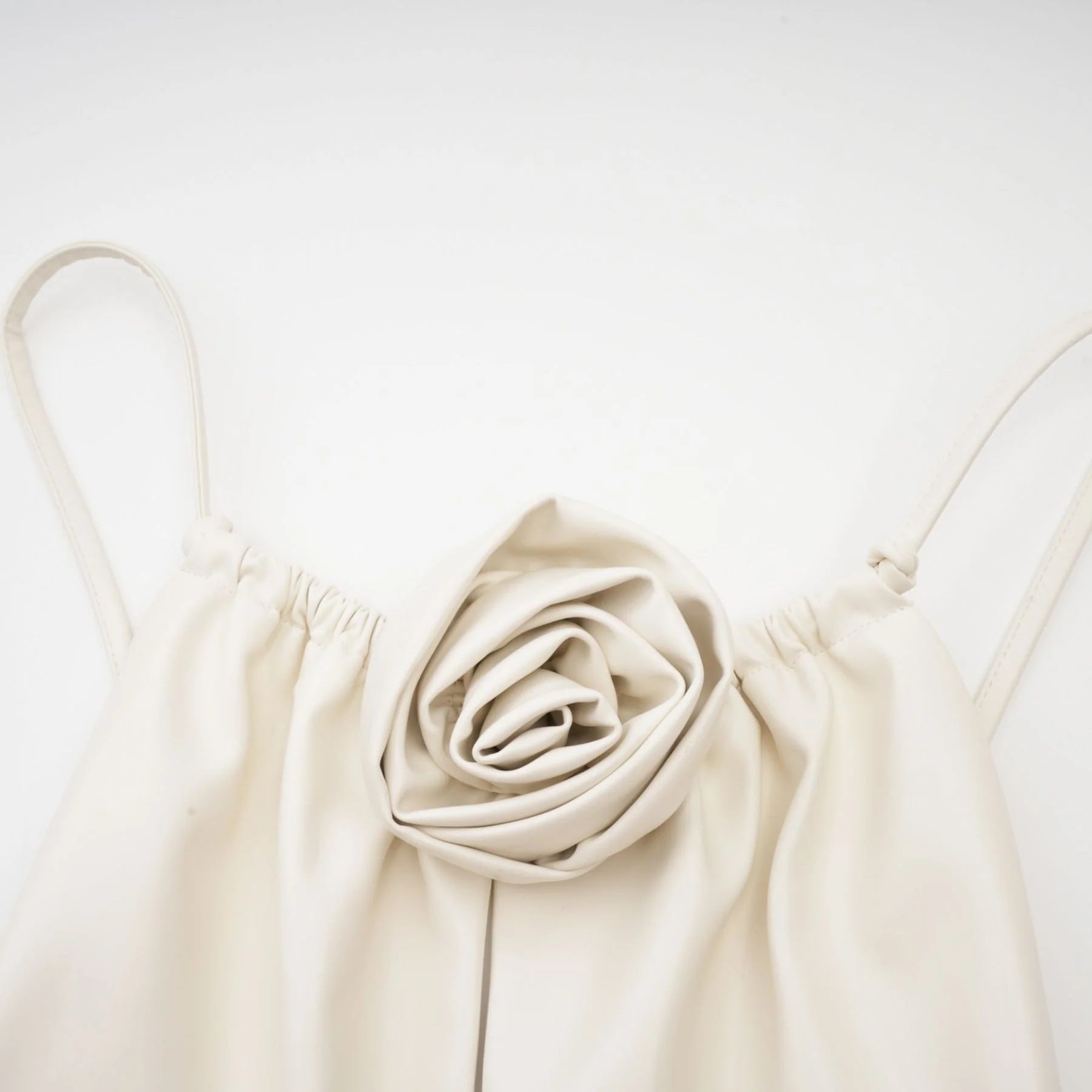 Meredith Floral Top White Leather Feel Applique & Zip