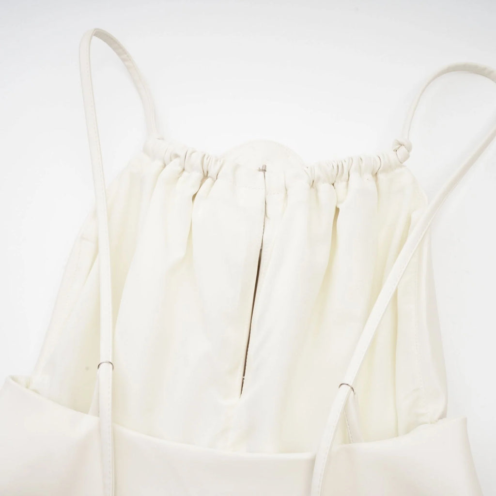 Meredith Floral Top White Leather Feel Applique & Zip