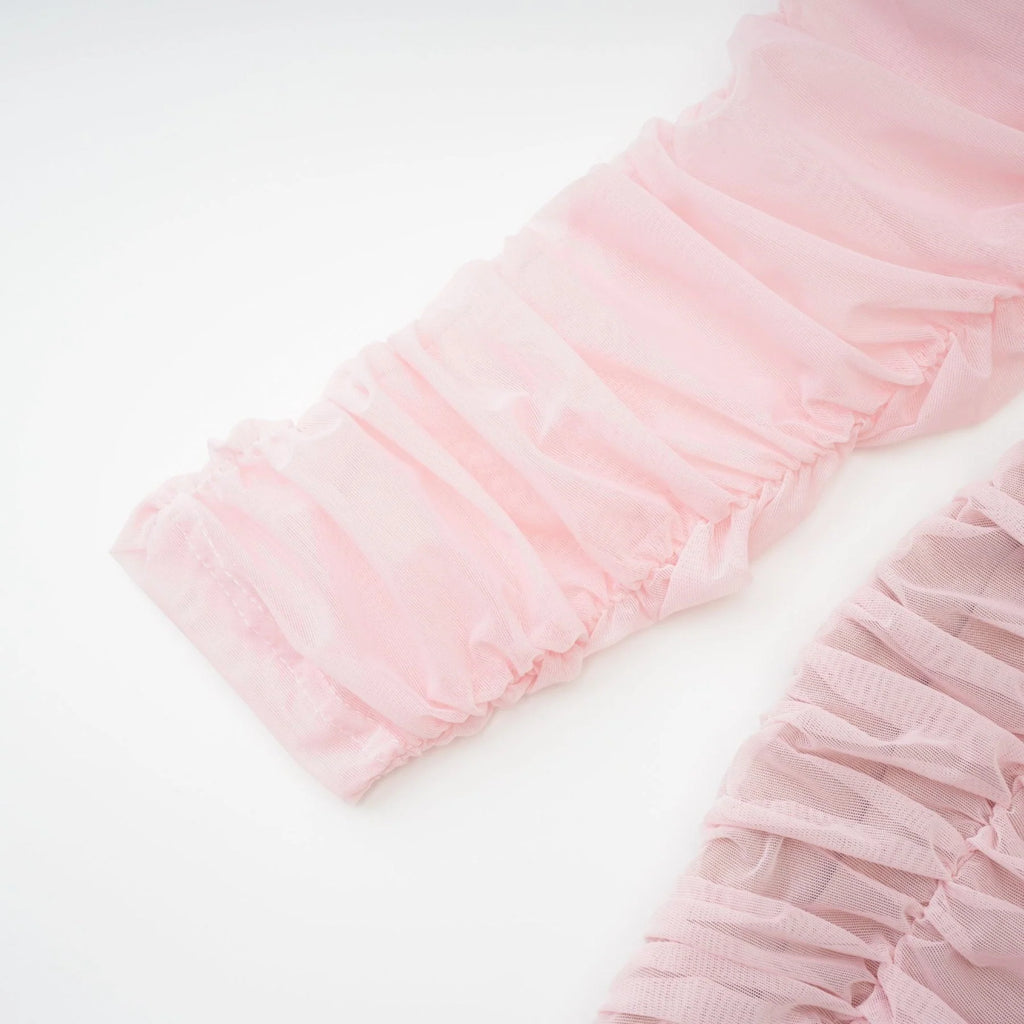 Mikayla Midi Dress Pink Sweetheart Puff Sleeve Open Back Zip