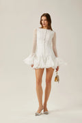 Mikayla Mini Dress Sheer White Flared Chic