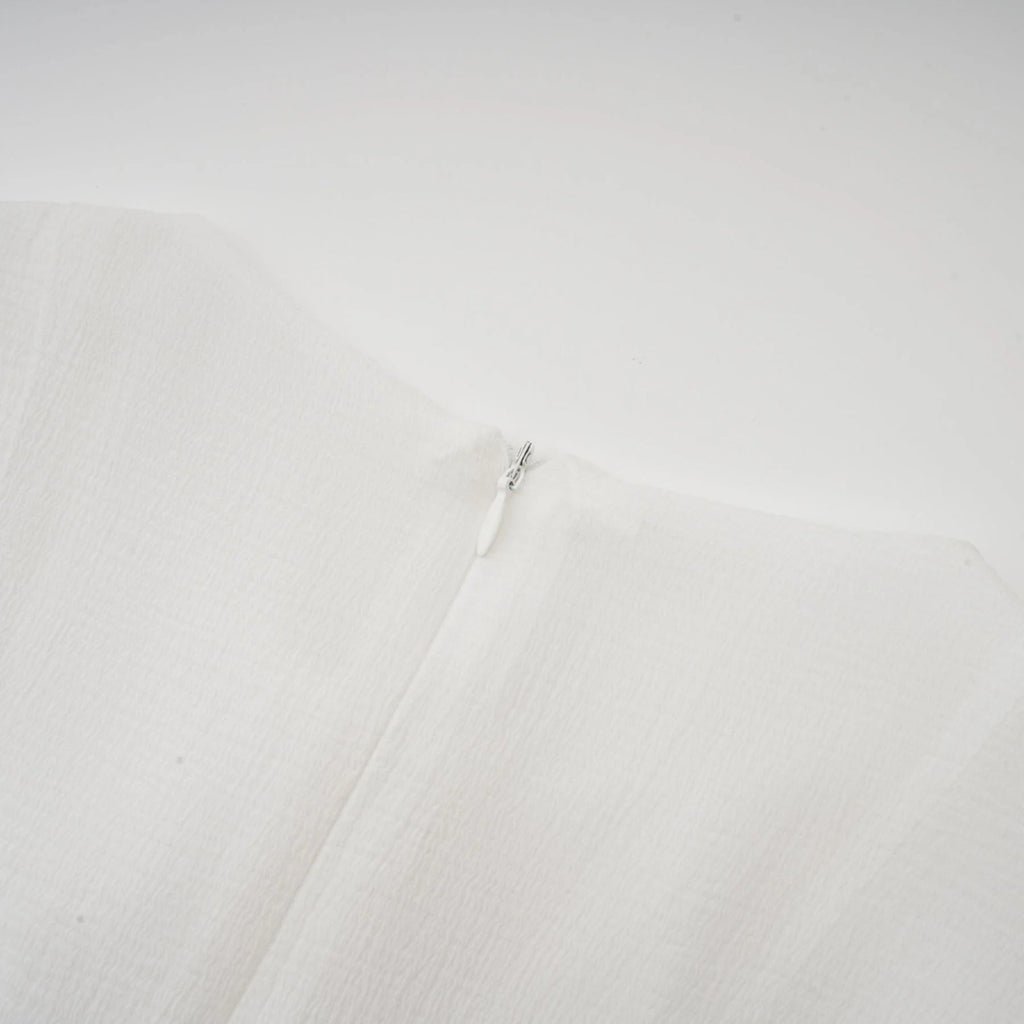 Mikayla Mini Dress Sheer White Flared Chic