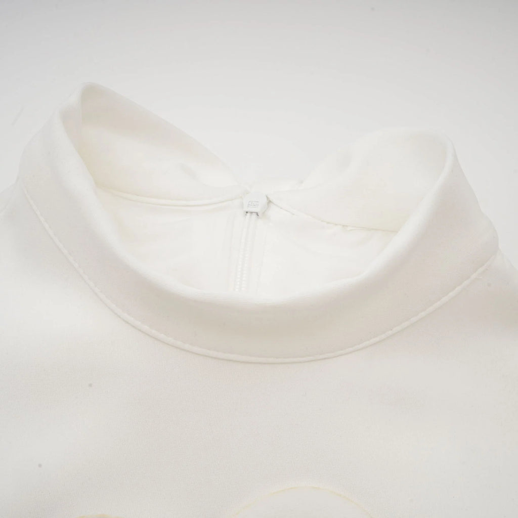 Miracle Maxi Dress - White - Bow - Tie Feature with Faux - Flower Embellishments