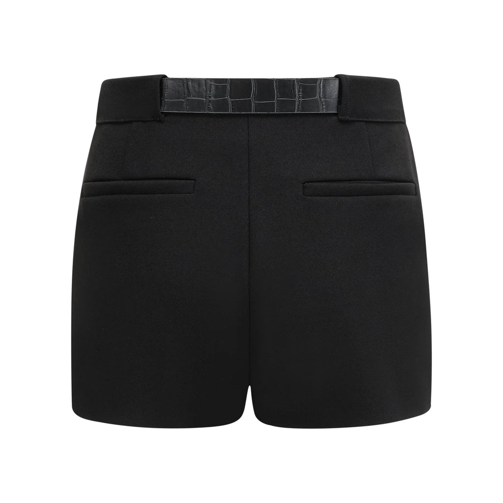 Miranda Black Belted Shorts with Gold - Tone Hardware