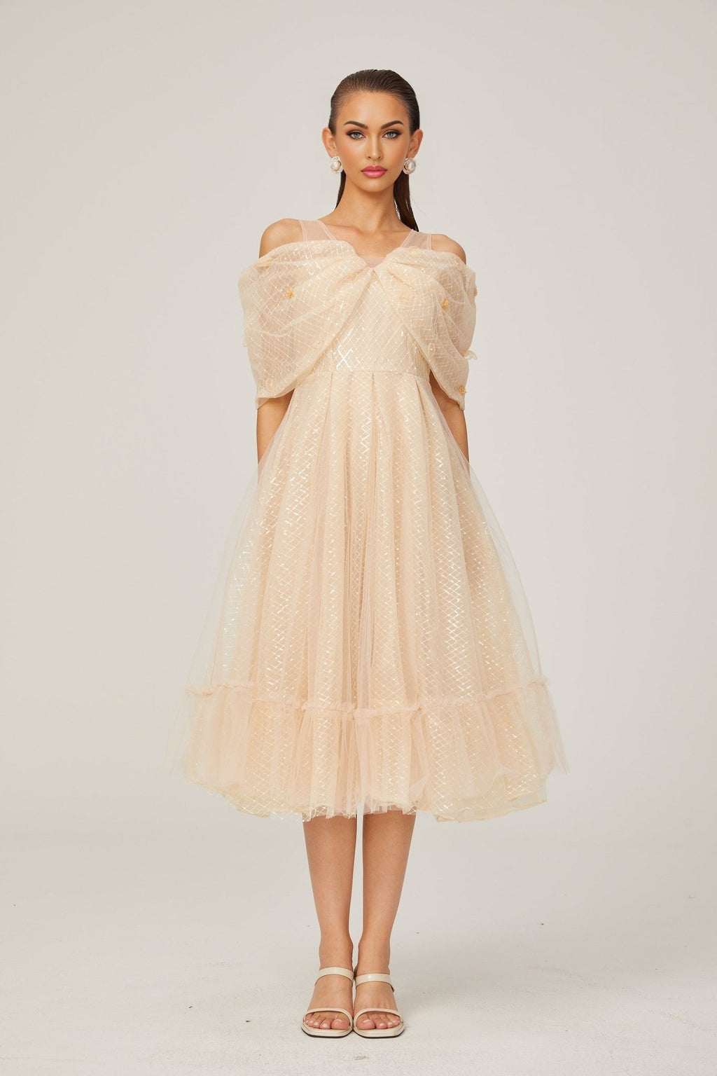 Miriam Check Pattern Midi Dress