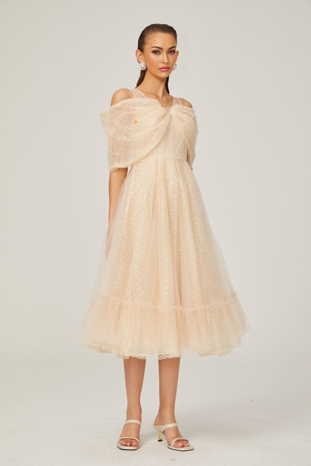 Miriam Check Pattern Midi Dress