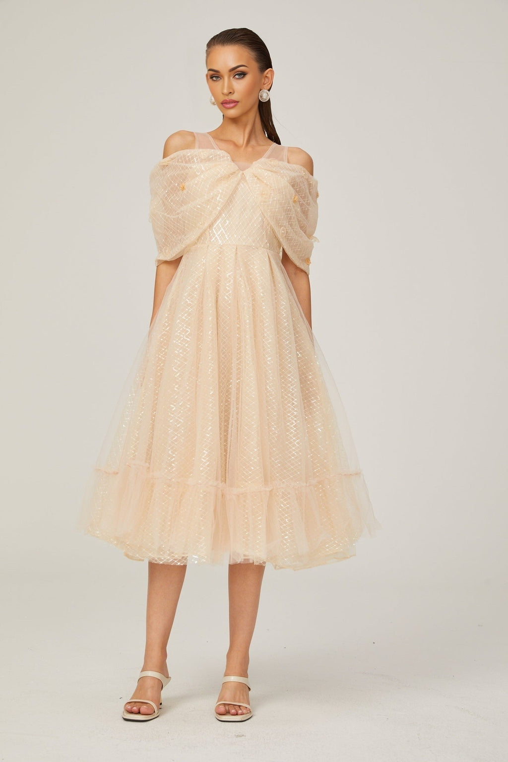 Miriam Check Pattern Midi Dress