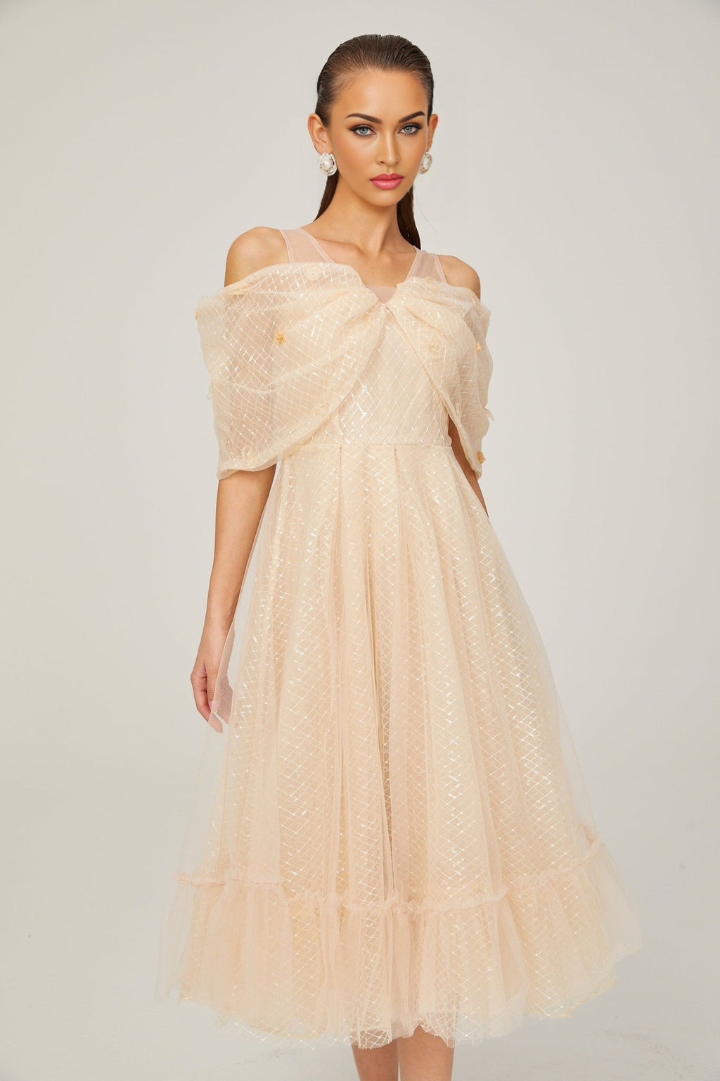 Miriam Check Pattern Midi Dress