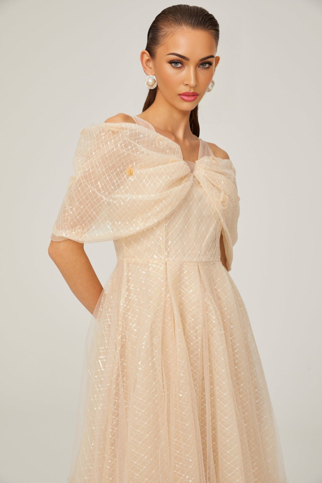Miriam Check Pattern Midi Dress
