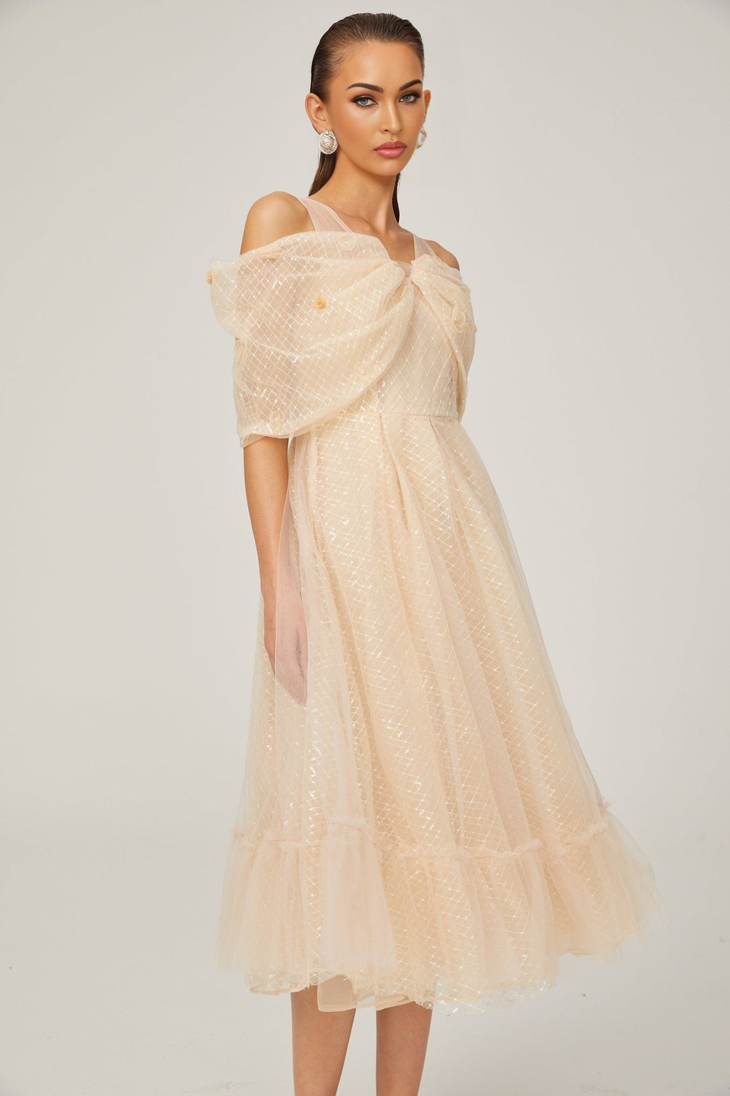Miriam Check Pattern Midi Dress