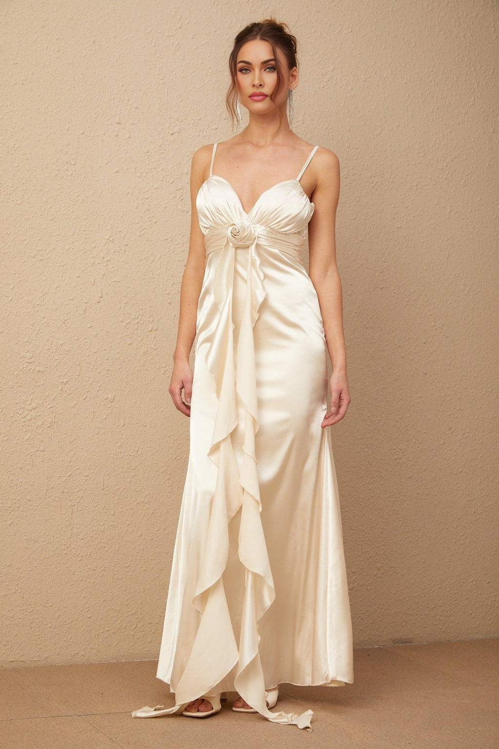 Monica Floral Appliqué Maxi Dress