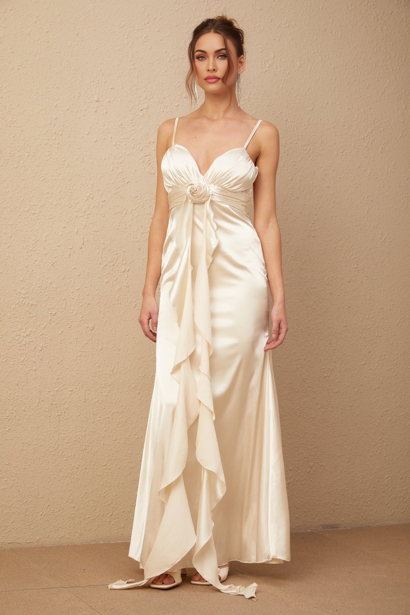 Monica Floral Appliqué Maxi Dress