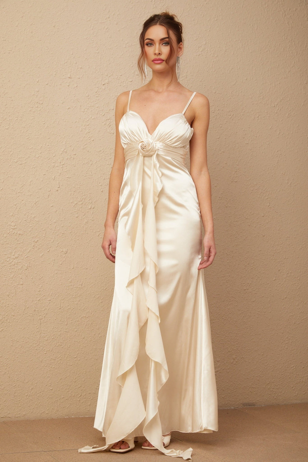 Monica Floral Appliqué Maxi Dress