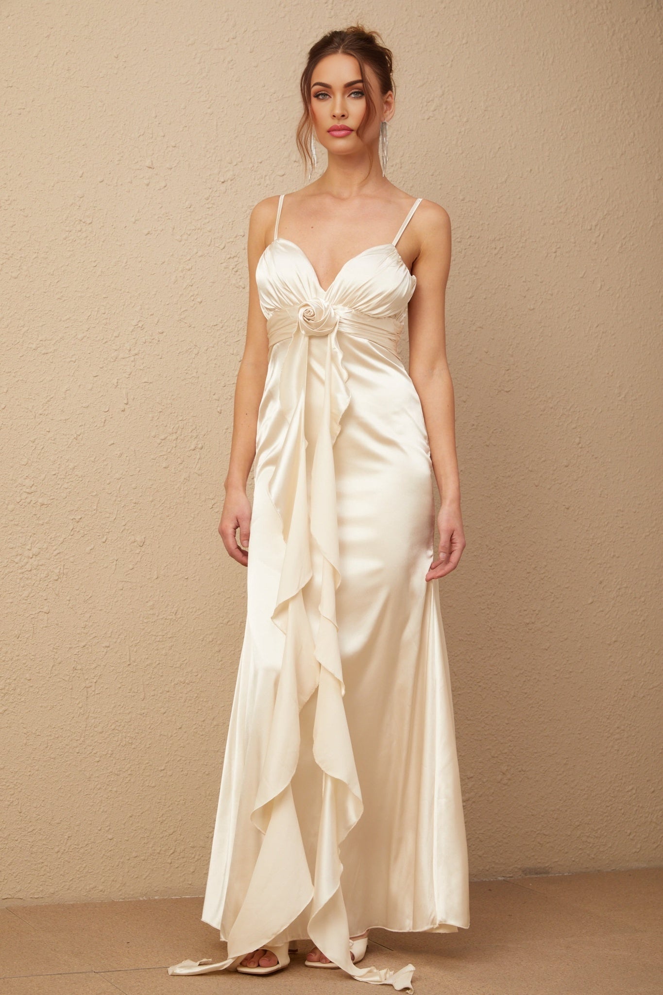Monica Floral Appliqué Maxi Dress
