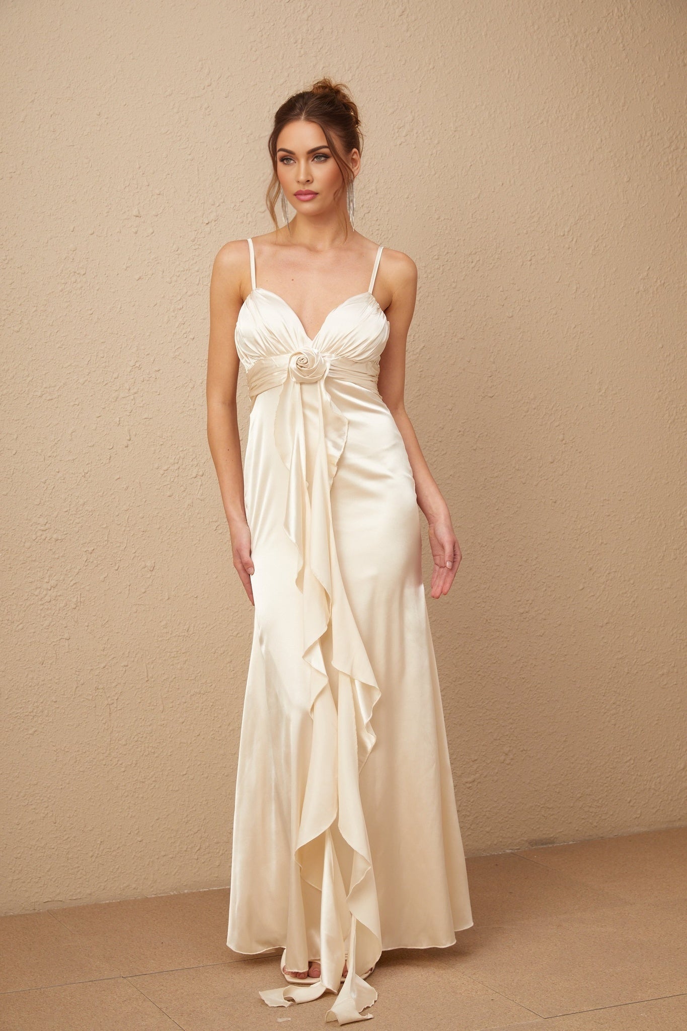 Monica Floral Appliqué Maxi Dress