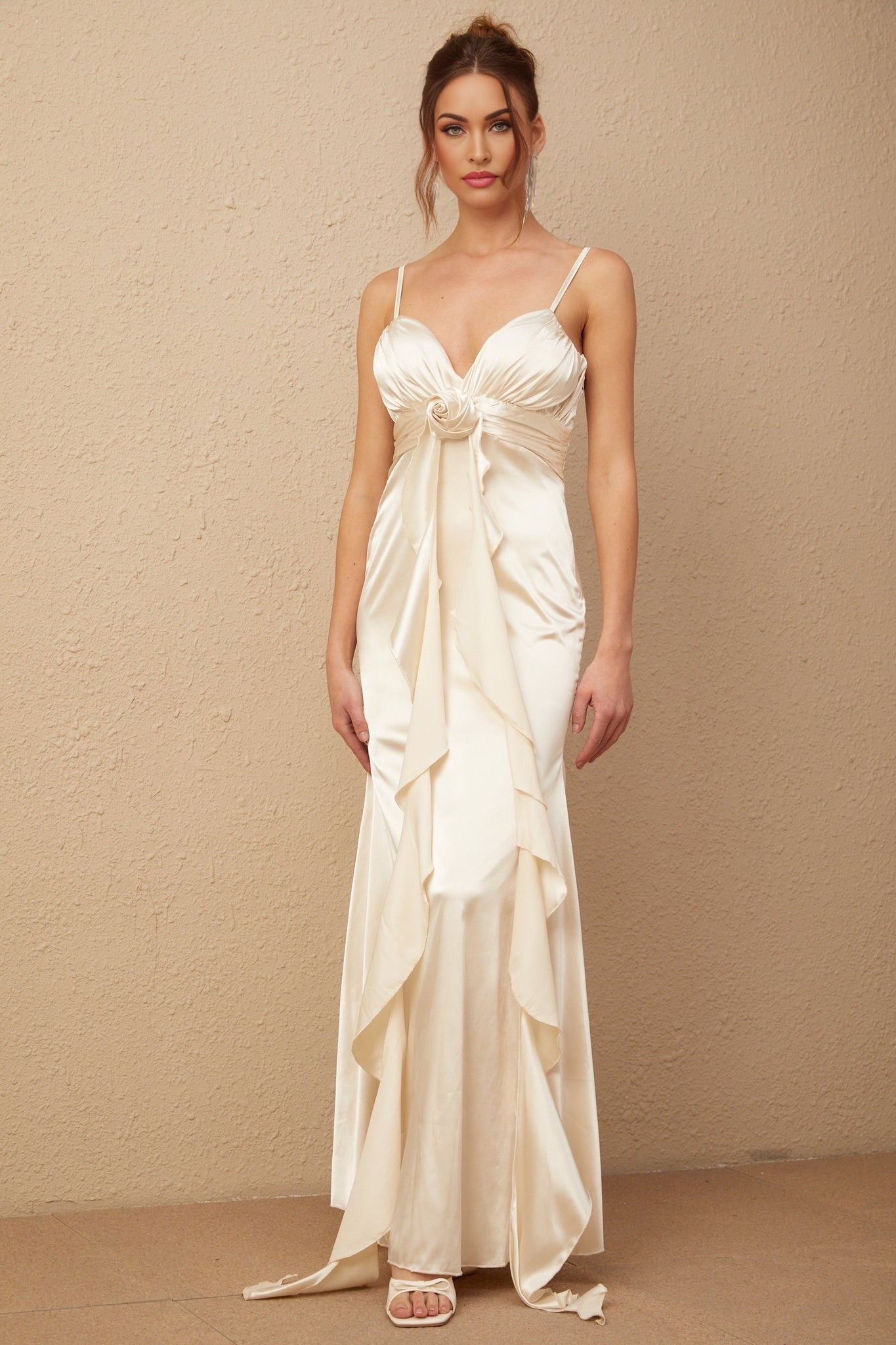 Monica Floral Appliqué Maxi Dress