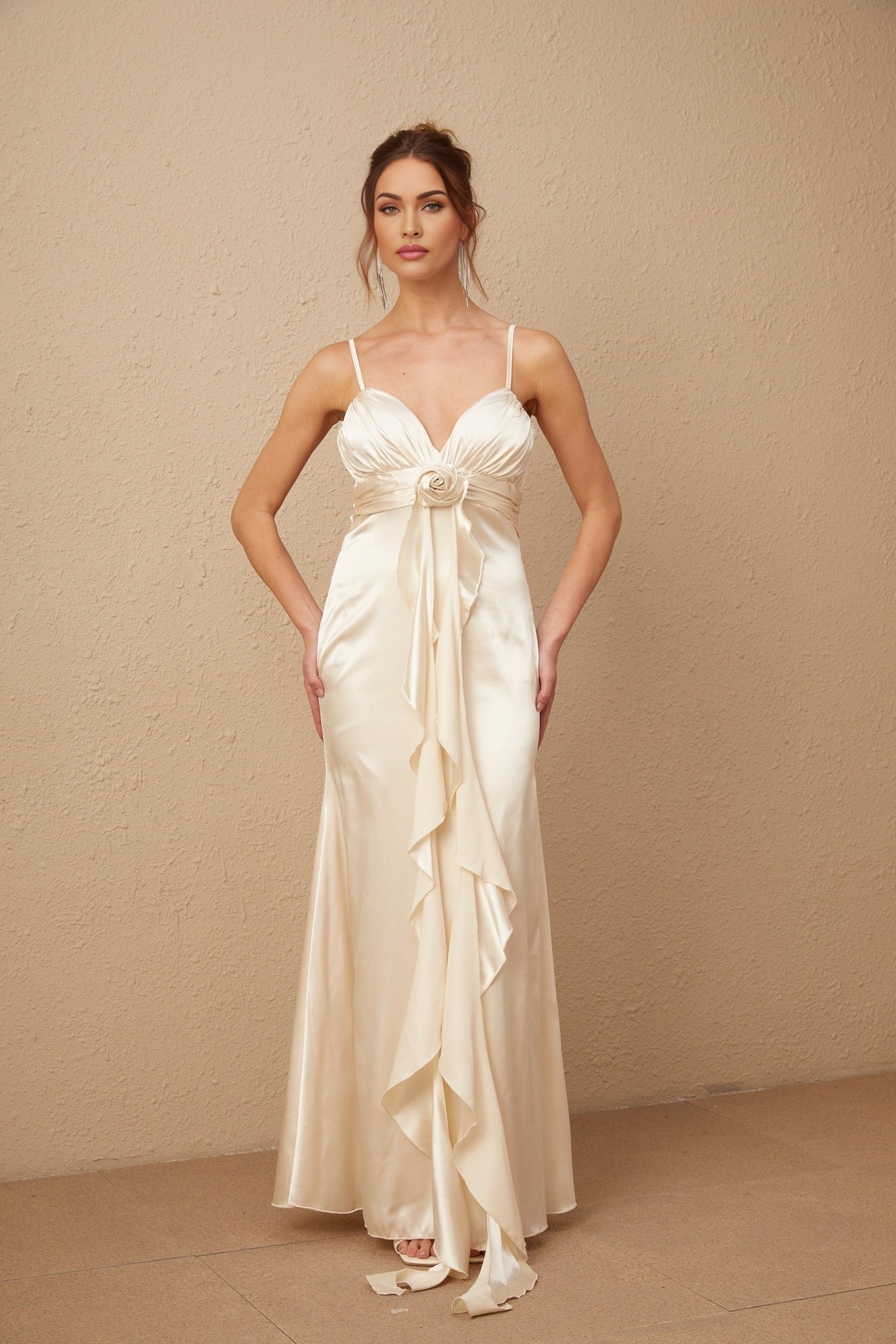 Monica Floral Appliqué Maxi Dress
