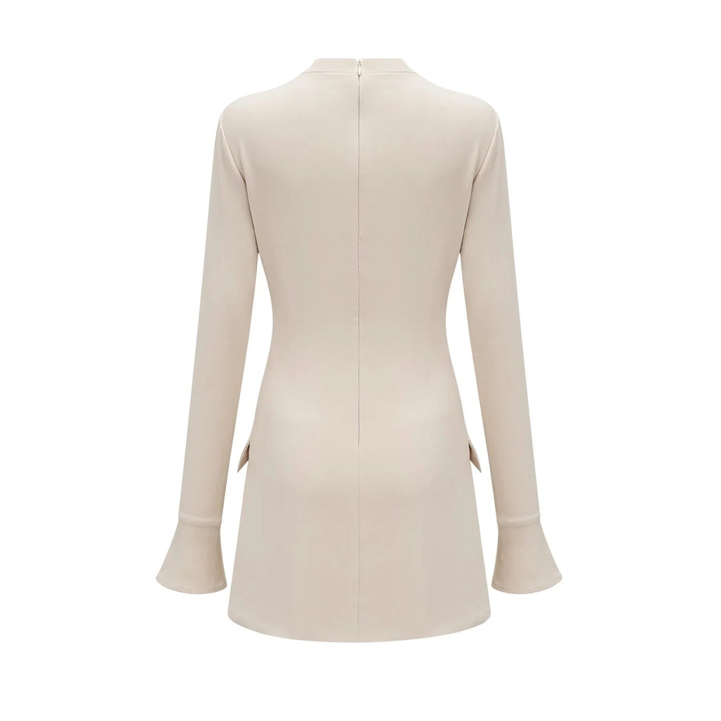 Morgan Mini Dress White Flared Cuffs Zip Fastening Thigh Length